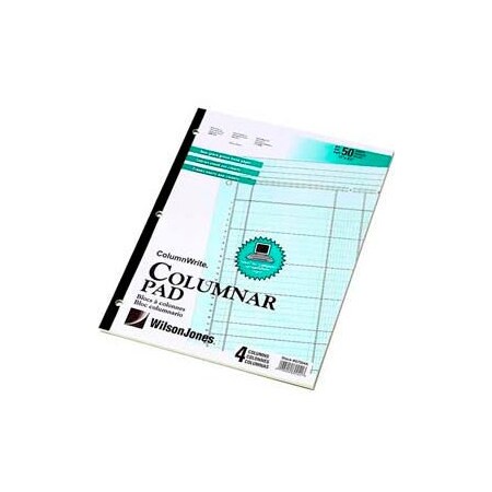 Wilson Jones Wilson Jones¬Æ Columnar Pad, 11" x 8-1/2", 4 Columns, Green, 50 Sheets/Pad G7204A